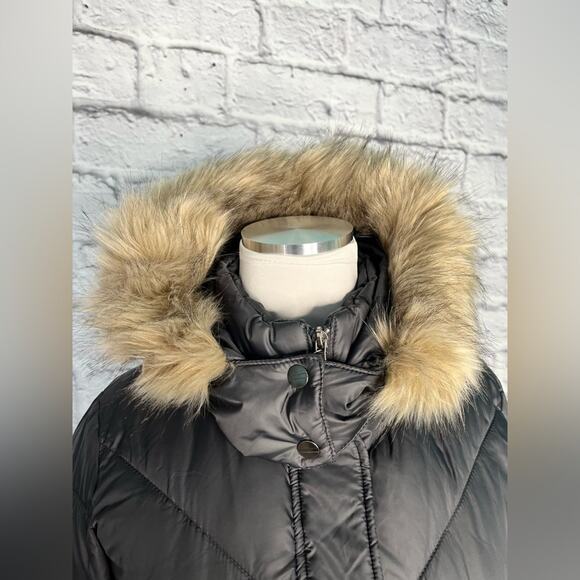 Larry Levine SALE down and feather faux fur hooded puffer coat new size XS - Picture 5 of 14